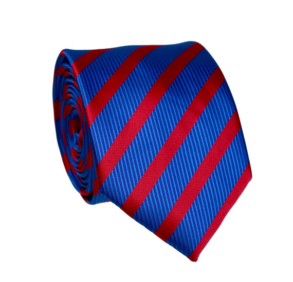 Cravate à Rayures Rouges et Bleu Marine