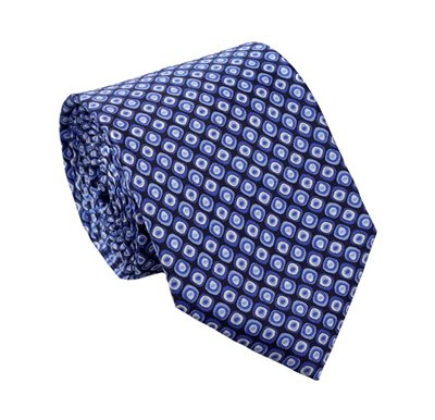 Cravate en Soie Bleue Op Art
