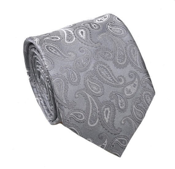 Cravate en Soie et Cachemire Gris