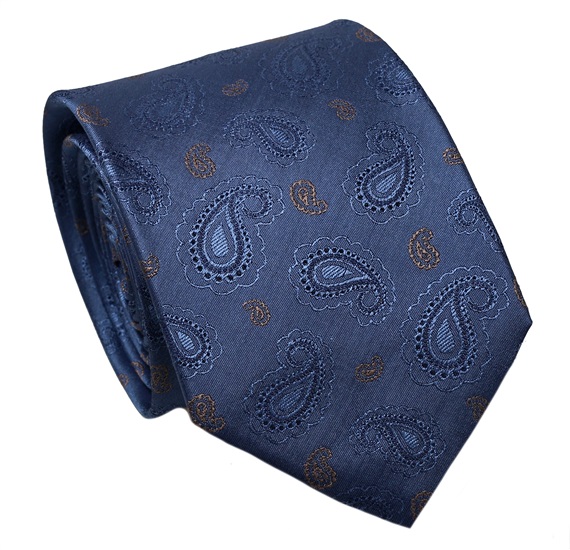 Cravate en Soie Cachemire Bleu