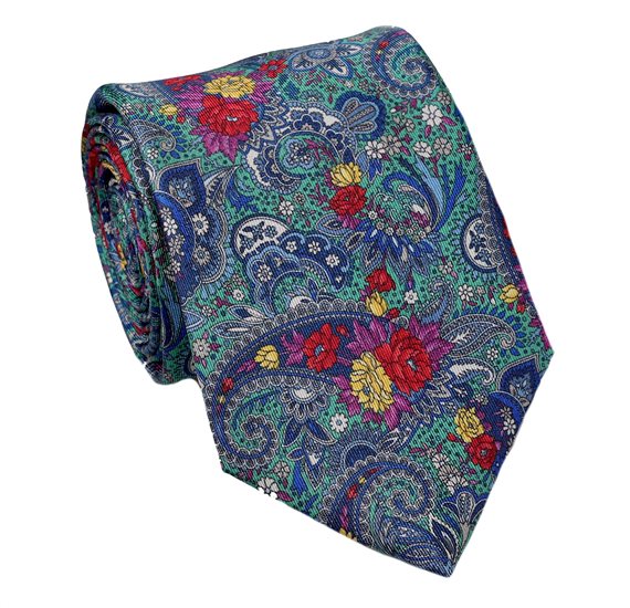 Cravate en Soie Édition Spéciale Vert Paisley