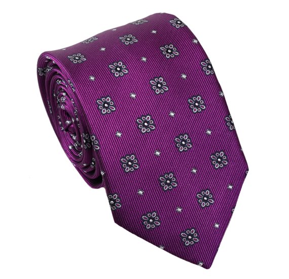 Cravate en Soie Magenta Design Florence