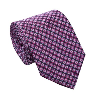 Cravate en Soie Magenta Op Art