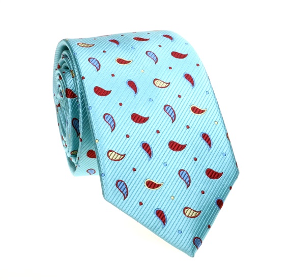 Cravate Turquoise à Motif Cachemire