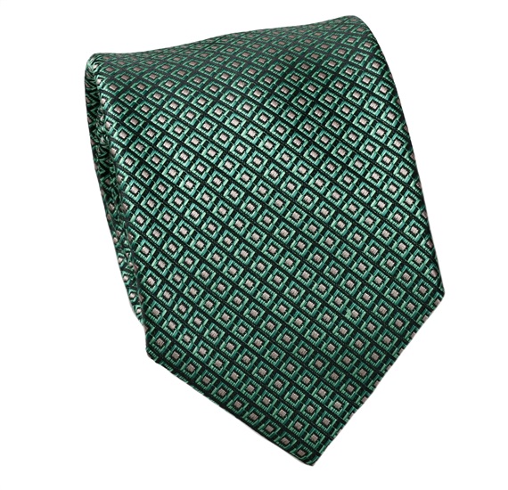 Cravate Verte Motif Rose