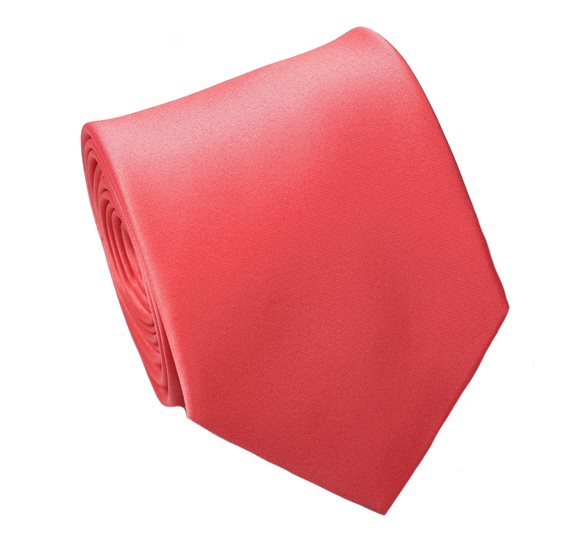 Cravate et Mouchoir Corail