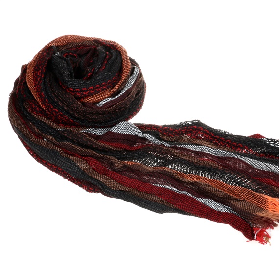 Écharpe à Rayures Grenat et Marron