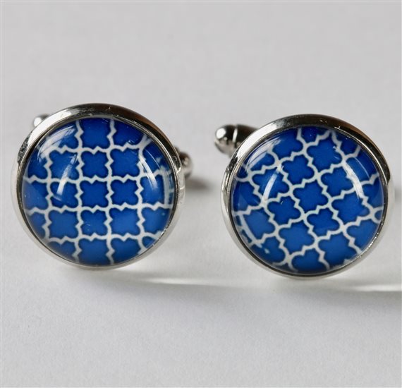 Mosaïque Bleue Boutons de Manchette