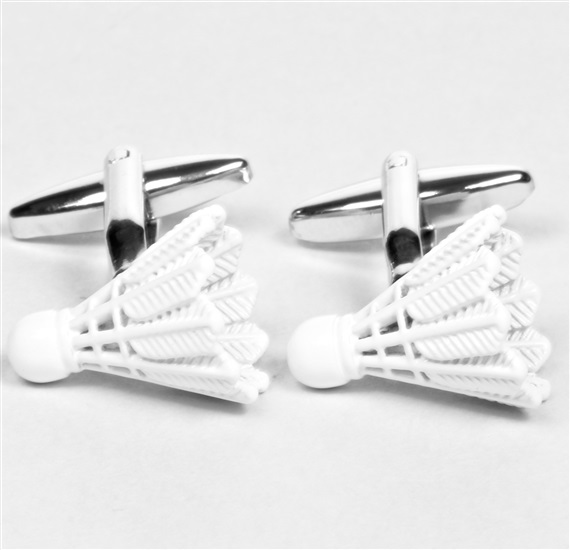 Boutons de Manchette Badminton Blanc