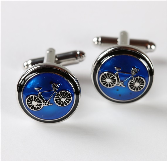 Boutons de Manchette Vélos Bleu