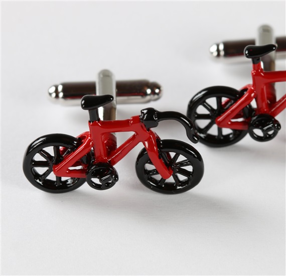 Boutons de Manchette Vélos Rouge et Noir