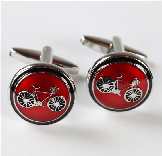 Boutons de Manchette Vélos Rouges