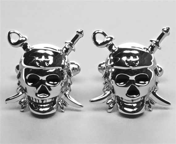 Boutons de Manchette Tête de mort Pirate
