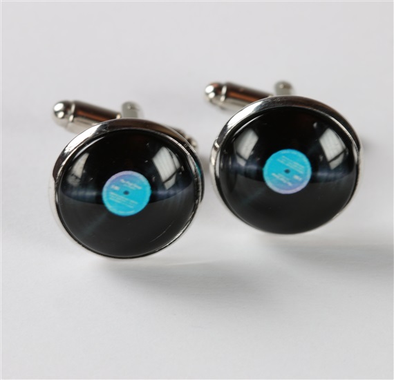Boutons de Manchette Disques Noirs