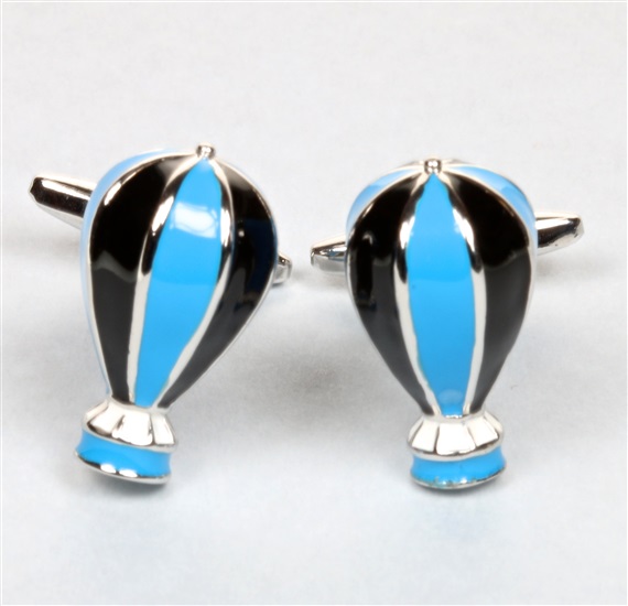 Boutons de Manchette Globe Bleus et Noirs