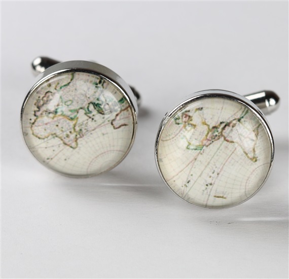 Boutons de Manchette Carte Beige