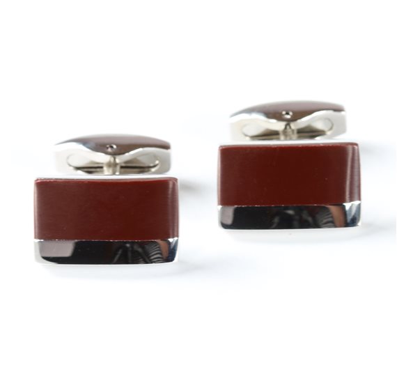 Boutons de Manchette Marron Design