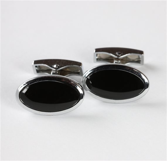 Boutons de Manchette ovales noirs