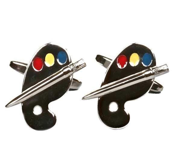 Boutons de Manchette Palette Peintre Couleurs