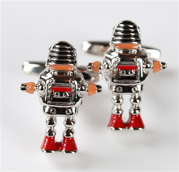 Boutons de Manchette Robot Rouge