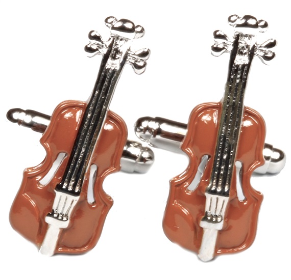 Boutons de Manchette Violon Marron