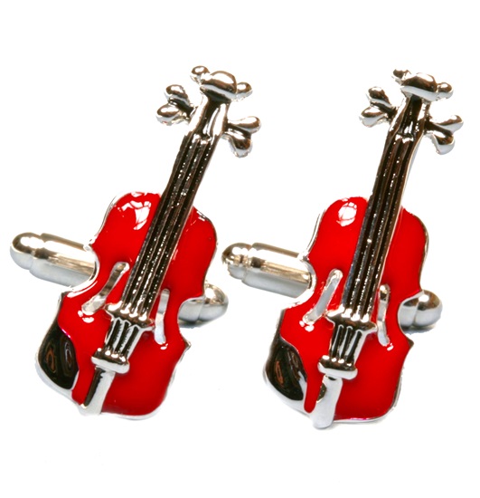 Boutons de Manchette Violon Rouge