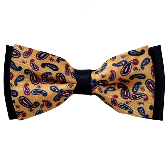 Noeud Papillon Jaune à Motif Cachemire