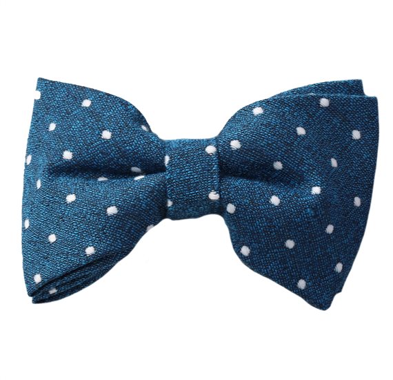 Noeud Papillon Bleu Cobalt à Pois