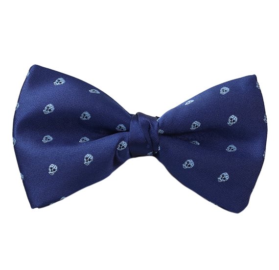 Noeud Papillon Bleu Marine Têtes de Mort Bleu Ciel