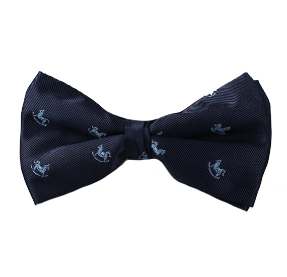 Noeud Papillon Bleu Marine avec Motifs Chevaux Bleus