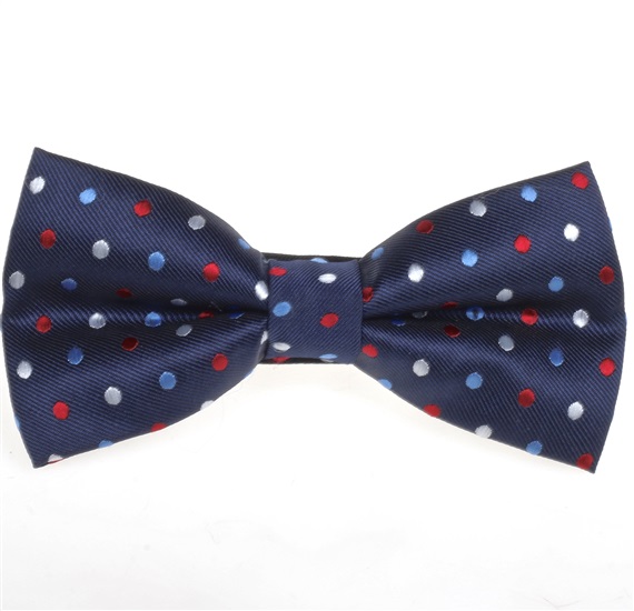 Noeud Papillon Bleu Marine à Pois Couleur