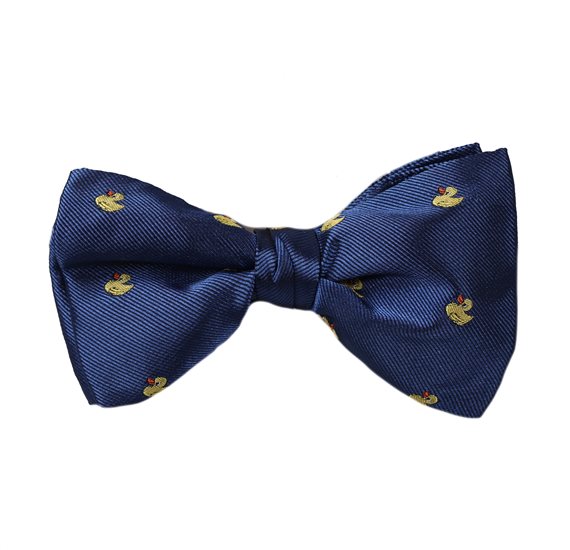 Noeud Papillon Bleu Royal avec Canards Jaunes