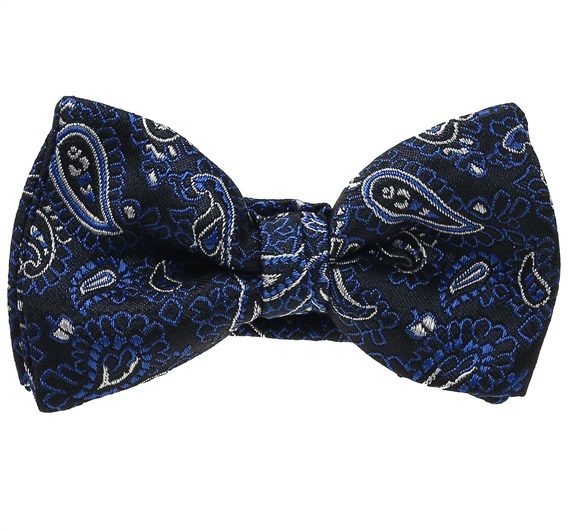 Noeud Papillon Bébé Bleu Marine Cachemire Bleu Canard