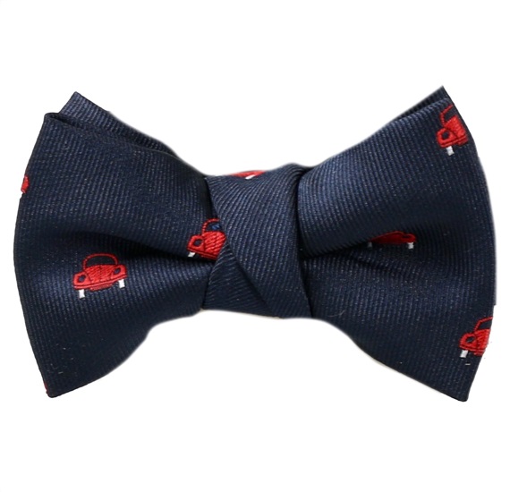 Noeud Papillon Bébé Bleu Marine avec Voitures Rouges