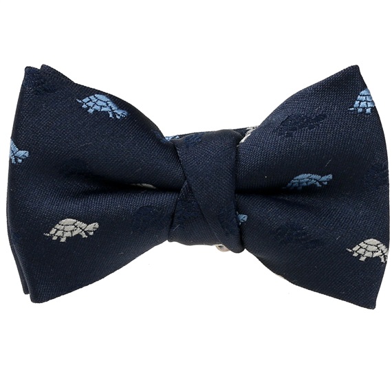 Noeud Papillon Bleu Marine avec Tortues