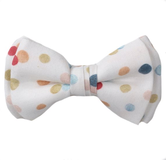 Noeud Papillon Blanc à Pois pour Bébé