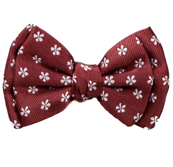 Noeud Papillon Bébé Bordeaux avec Marguerites