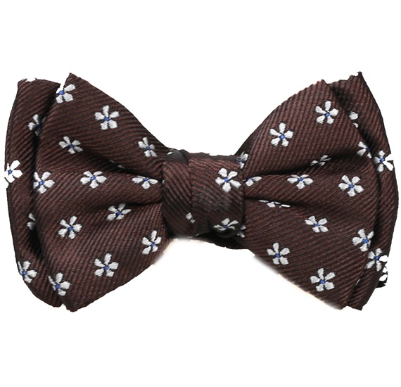 Noeud Papillon Bébé Marron avec Marguerites