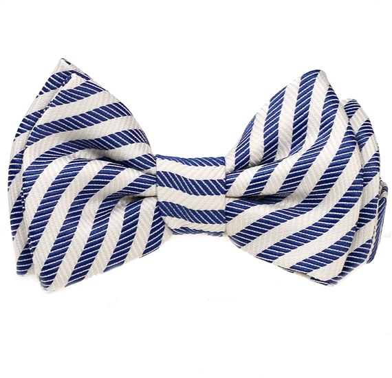 Noeud Papillon Bébé Rayures Bleu Marine et Blanches