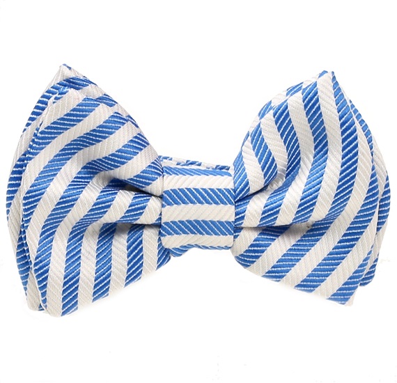 Noeud Papillon Bébé Rayures Bleues et Blanches