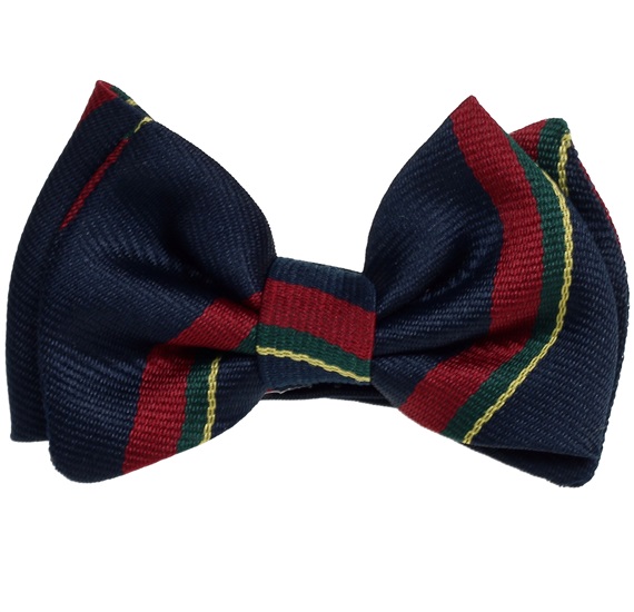 Noeud Papillon Bébé Rayures Soie Bleu Marine et Grenat
