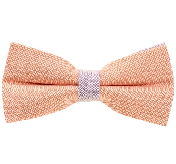 Noeud Papillon Bicolore Saumon et Mauve