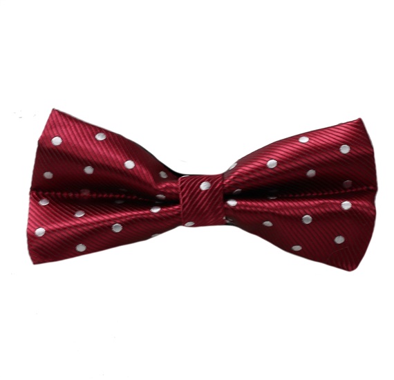 Noeud Papillon Bordeaux à Pois Blancs