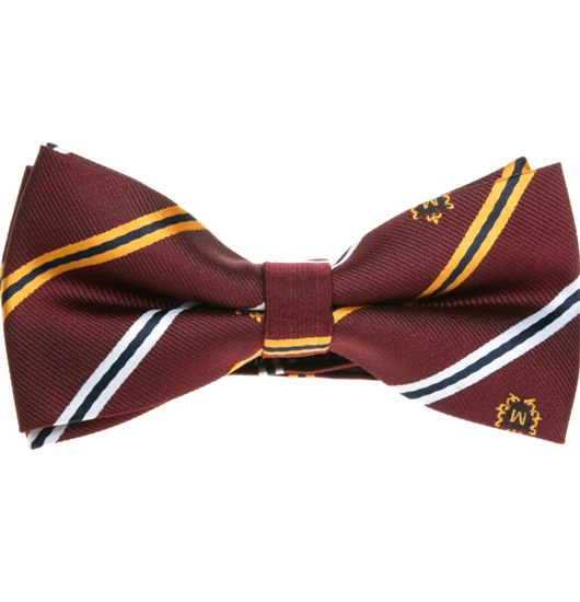 Noeud Papillon Bordeaux à Rayures Or