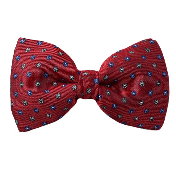 Noeud Papillon Bordeaux Marguerites Bleues