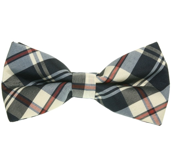 Noeud Papillon Carreaux Écossais Bleu Marine et Sable