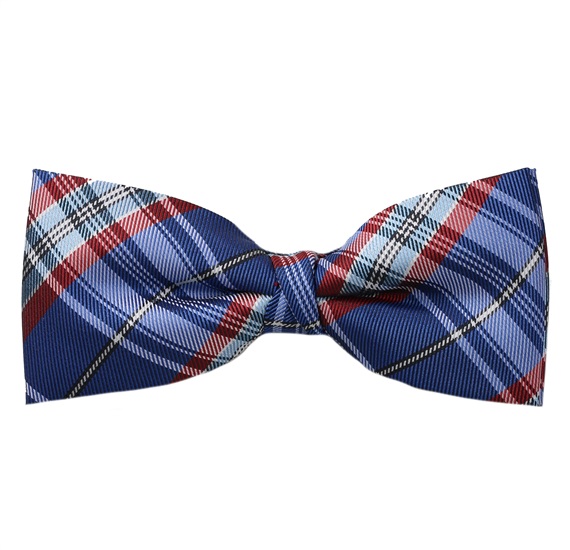 Noeud Papillon Carreaux Écossais Bleu et Grenat