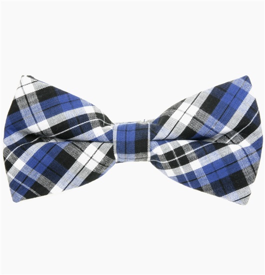 Noeud Papillon Carreaux Écossais Bleu et Noir