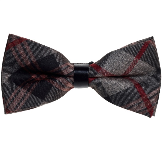 Papillon à Carreaux Écossais Gris, Noir et Marron