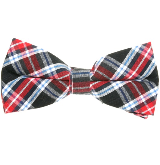 Noeud Papillon Carreaux Écossais Noir, Rouge et Bleu
